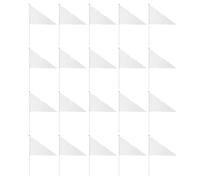 GARIOUANS Lot de 20 Petits Drapeaux Triangulaires Blancs à Bâtonnets en Plastique, Mini Fanions Portatifs 40 X 27 Cm, Résistants aux Intempéries, pour Compétitions Sportives, Fêtes