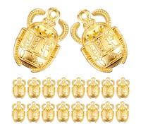 GARIOUANS Lot de 25 Pendentifs Scarabées Égyptiens en Métal Doré Vintage Breloques Artisanales pour Colliers Bracelets et Porte-Clés DIY Accessoires Égyptiens Symboliques pour Créations