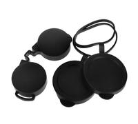GARIOUANS Lot De 3 Cache-objectifs en Caoutchouc Étanches pour Jumelles 50 Mm, Protection Oculaire, Accessoires Outdoor pour Observation Nature, Noir Robuste