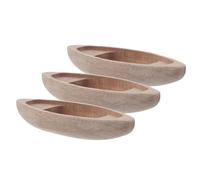 GARIOUANS Lot de 3 Mini Canoës en Bois Rustique Maquettes Décoratives pour Maison de Poupée Accessoires Nautiques en Bois Décoration Intérieure pour Salon Bureau et Jardin Miniature