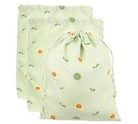 GARIOUANS Lot de 3 Paquet à Cordon en Tissu, Grand Format Vert Avocat, Pochettes D'emballage Réutilisables pour Bonbons, Bijoux et Présents, Paquet de Rangement Compact pour Mariage