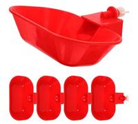 GARIOUANS Lot de 5 Abreuvoirs Automatiques pour Volailles Grosse Capacité en Polypropylène Rouge Système Anti-Débordement pour Poulets Canards et Oies Kit d'Abreuvement pour Élevage