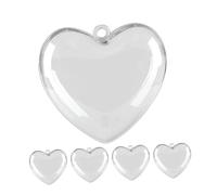 GARIOUANS Lot de 5 Boules Transparentes de Cœur 12 Cm en Plastique Léger à Remplir pour Décoration Saint-valentin, Ornements à Suspendre pour Loisirs Créatifs et Emballage Présent