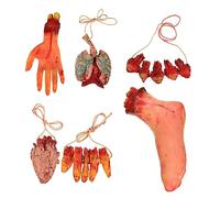 GARIOUANS Lot De 6 Chaînes D'Orgue pour Halloween Décorations Simulation D'Organes Humains Parties du Corps Suspendues Simulation De Pied Cassé Pendentifs pour Pieds Cassés