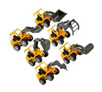GARIOUANS Lot de 6 Pelleteuses Jouets à Inertie pour Tout-Petits Modèles Réduits de Véhicules de Chantier en Plastique Solide Jouets Éducatifs pour Développement Moteur et Imagination des