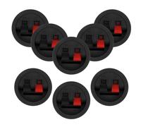 GARIOUANS Lot de 8 Clips à Ressort Ronds pour Bornier de Haut-parleur, Connecteurs Câble Haut-parleur, Plaque de Câblage Deux Voies, Bornier Rond pour Connexions Fiables en Installation