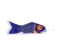 GARIOUANS Manche à Air Koinobori Japonaise 100 CM en Polyester Résistant aux Intempéries, Drapeau de Banderole Poisson Japonerie Bleu pour Décoration Extérieure Jardin, Terrasse, Fête