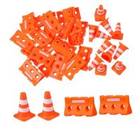GARIOUANS Mini Cônes De Signalisation Et Barrières Plastique Orange Jeu Éducatif pour Garçon Et Filles Apprentissage Sécurité Routière Et Travail Groupe