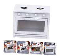 GARIOUANS Mini Cuisinière Bois Blanche pour Maison de Poupée Accessoire Ludique et Éducatif pour Garçon Fille de Cuisine Miniature et Portable pour Dinette Garçon Fille et Bricolage Maison