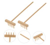 GARIOUANS Mini Râteaux Zen De Table 6 Pièces pour Jardin Zen Et Contemplation Petits Râteaux en Bois Jaune 24 Cm Accessoires Décoratifs pour Bureau