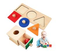 GARIOUANS Montessori Boîte Bois avec Balles pour Tout Petits Jeu Observation et Motricité Fine Coffret de Rangement Compact Cadeau Éducatif Garçon Fille