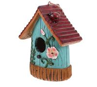 GARIOUANS Nichoir Suspendu en Résine pour Petit Oiseaux Décoration Extérieure de Jardin et Terrasse Nid D’Oiseau Artificiel Résistant aux Intempéries Ornement Décoratif pour Cour et