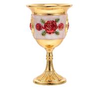 GARIOUANS Petit Gobelet Rétro en Verre Or Blanc Rouge, Tasse à Boire Européenne Vintage pour Usage Domestique, Décoration de Gobelet Créative, Coupe Vin Élégante, 1 Pièce