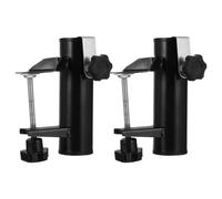 GARIOUANS Pinces de Table pour Parasol en Acier Noir 2pcs, Support Fixe Stable pour Parasol de Terrasse et Balcon, Fixation Portable Vacances