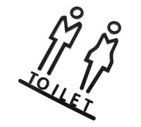 GARIOUANS Plaque de Signalisation Toilettes Acrylique Panneau Indicateur Wc Femmes Design Créatif pour Porte de Salle de Bain Facile à Installer