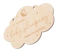GARIOUANS Plaque en Bois « Bébé Dort » Ø18 CM Panneau de Porte D’Entrée Suspendu Décoration Murale pour Chambre de Bébé Panneau « Ne Pas Déranger » Nuage Accessoire Essentiel pour