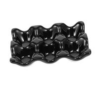 GARIOUANS Plateau à Œufs Céramique Noir Mat Givré Compartiments Support Réutilisable et Élégant pour Rangement et Service Adapté Cuisine et Banquet