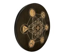 GARIOUANS Plateau Bois Acajou pour Cristaux Support Décoratif de Bureau Multifonction Organisateur Objets Précieux Plateau Rituel Sculpté pour Méditation et Rangement