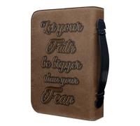 GARIOUANS Pochette de Protection pour Bible en Pu avec Fermeture Éclair Sécurisée, Design Croix Rétro Élégant, pour L'apprentissage Quotidien et L'église
