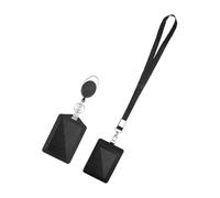 GARIOUANS Porte-badge D’identification Transparent Cordon en Pu, Clip Rétractable en Alliage de Zinc, Lot Polyvalent pour Badges de Travail et Cartes D’accès, Étui Suspendu Pratique