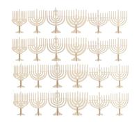 GARIOUANS Porte-bougies en Bois Brut Hanoukka 48 Pièces à Décorer Soi-même 15 X 14 Cm, Décorations Juives DIY pour Fête et Centre de Table, Accessoires de Fête en Bois Naturel