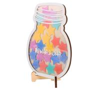 GARIOUANS Pot de Récompense Bois avec Tableau de Motivation pour de Comportement Classe Jarre Étoile pour Récompenses et Décoration Scolaire