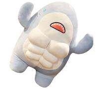GARIOUANS Poupée Requin en Peluche Musclée 40 Cm Bleu, Décoratif de Dessin Animé, Peluche pour Garçon et Filles Douce et Câline, Coussin Doudou pour Sommeil et Décoration