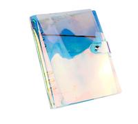 GARIOUANS Protège Cahier PVC Coloré pour Carnet de Voyage Couverture avec Anneaux Métalliques Fermeture Bouton Organiseur de Mobiles pour Fournitures Scolaires