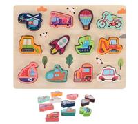 GARIOUANS Puzzle Éducatif Bois Montessori Forme Véhicule pour Garçon Fille Ans Jeu de Correspondance Sensoriel Stimulant Créativité Concentration et Motricité Fine