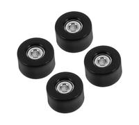 GARIOUANS Roues de Finger Skateboard avec Roulements Haute Vitesse pour Amateurs, Diamètre Standard, Plastique Noir, Kit 4 Pièces, Accessoires Fingerboard pour Entraînement et Collection