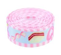 GARIOUANS Ruban Gros-grain Décoratif Polyester 25 Mm X 4,5 M Motif Glace Bonbons Gâteaux, Rouleau D’emballage Présent DIY pour Scrapbooking, Couture et Décorations Festive