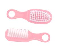 GARIOUANS Set de 1 Peigne de Massage et Brosse à Cheveux Douce pour Bébé -né en Plastique Rose Design Anti-statique pour Soin Délicat Cuir Chevelu