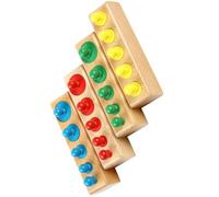 GARIOUANS Set de Cylindres Bois Colorés Montessori Éducatif Interactif à Boutons pour Éveil Sensoriel et Motricité Fine des Garçon Fille Cadeau pour Famille et Apprentissage Dès Mois