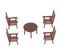 GARIOUANS Set de Meubles Miniatures pour Maison de Poupée Table Ronde et Chaises Réalistes pour Décoration de Maquettes Architecturales Ensemble Miniature pour Loisirs