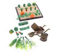 GARIOUANS Set Mini Dollhouse Farm Model Kit with Miniature Vegetables Garden Cart Hay for Micro Landscape Decoration and Miniature Accessories Collection