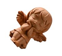GARIOUANS Statuette D’Ange en Bois Sculpté, Ailes Détaillées, Décor Raffiné | Finition Chamois, Texture Naturelle, Petit Format pour Table, Étagère de Cheminée, Coin Chambre