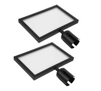 GARIOUANS Support de Panneau de Contrôle de File D’Attente en Acier Inoxydable, Lot de 2 Cadres Porte-Affiche Horizontaux A4 Noirs, Porte-Panneaux pour Poteaux de Signalisation, Affichage