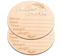 GARIOUANS Tableau D'annonces de Naissance Panneau Photo Prop Circulaire Décoratif 2pcs en Bois Marron Accessoire Naissance pour Bébé pour -nés