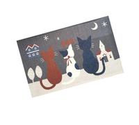 GARIOUANS Tapis Cartoon Chat Antidérapant et Absorbant Tapis Fin pour Porte Intérieure Salle de Bain et Cuisine Jacquard Tissé Gris