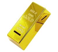 GARIOUANS Tirelire Créative en Plastique De Brique Dorée pour Garçon Et Filles, Pot D'épargne Solide, Jouet Décoratif pour Chambre Et Bureau, Pot D'argenté Original pour Anniversaire