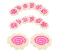 GARIOUANS Tranches Miniatures de Narutomaki en Pâte à Modeler Souple 1 Cm, 60 G, Décoration Fausse Nourriture DIY pour Faux Ongles et Accessoires Maison Miniature, Argile Japonaise
