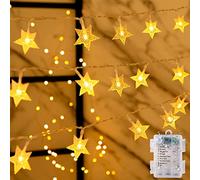 GARITE Guirlande Lumineuse Étoile, 6M 40Leds Guirlande Lumineuse LED 8 Modes Guirlande Lumineuse à Piles pour Mariage Fête d'Anniversaire Intérieur et Extérieur