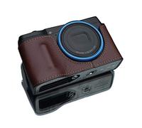Gariz HG-GRIIIBR Demi-étui en Cuir véritable pour Ricoh GR III Marron