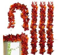 Garland d'automne - Faut d'automne Garland | Garlands Automn | Les Chutes Saisonnières Quittent Les Guirlandes | 4 Pièces Faux Thanksgiving Decor Congé | Décoration Vintage Résistante pour Le Mur D