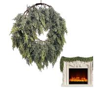 Garland De Cèdre De Noël - Couronne De Pin Artificiel De 1,8 M | Vignes Épais En Caoutchouc Doux Et En Caoutchouc - Fiche De Vacances Réaliste Et Décoration De Mantelle, Facile À Entretenir Pour Une U