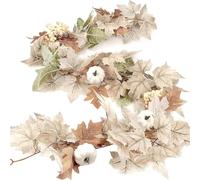 Garland de Feuille, Garland à Feuilles érable, Chute de Ferme 5, 9 Pieds avec Baies, Fausses Feuilles décoratives pour l'automne, Thanksgiving et décor d'halloween, Automne