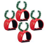 Garland Ties - 4 Piece Needle Fasteners Set, Garland Ties for Holiday Home Décor, Realistic Green Texture with Flexible Wire Feature, Easy to Twist, Perfect for Front Door, Garden, and Outdoor, 7in