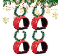 Garland Ties, Pine Needle Fasteners, Holiday Flexible Green Twist Ties, 7.87x3.15x0.39 Inches Sturdy and Reusable Decorative Fastener, Mantle Garland Holders for Doorway, Outdoor, Garden Greenery