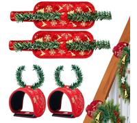 Garland Ties, Wrap Fasteners for Garland, Twist Ties for Bows, Holiday Clips with Reusable Flexible Design Doorway Plants Outdoor Mantle Garden Branches 7.87x3.15x0.39 inches