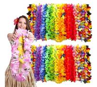 Garlande hawaïenne, Collier Lei de Fleurs en Soie hawaïenne, 50 à 200 pièces, Multicolore for fête Luau(200pcs)